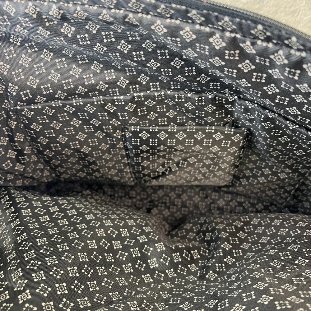 Chaps by Ralph Lauren Houndstooth Canvas/Leather Duffle‎ Bag Removable Strap